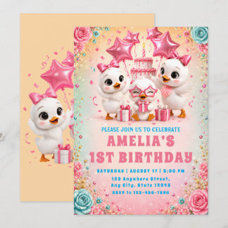 Invitation pour le premier anniversaire de caneton