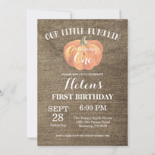 Invitation pour le premier anniversaire de citroui