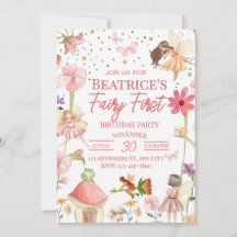 Invitation pour le premier anniversaire de fée