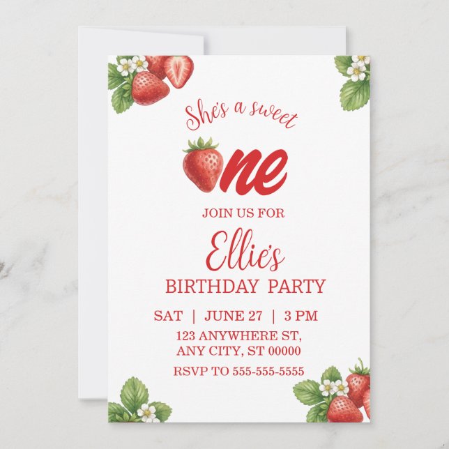 Invitation pour le premier anniversaire de la douc (Devant)
