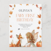 Invitation pour le premier anniversaire de la fée 