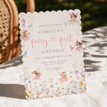 Invitation pour le premier anniversaire de la fée 