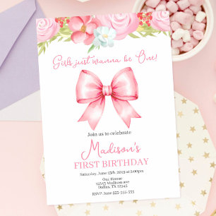 Invitation pour le premier anniversaire de la fill