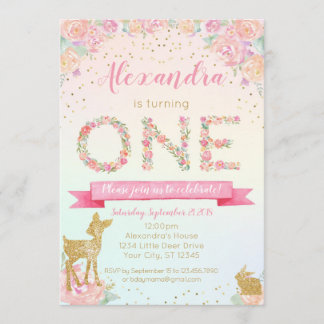Invitation pour le premier anniversaire de la flor