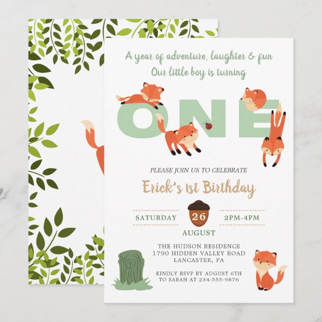 Invitation pour le premier anniversaire de la Forê (Devant / Derrière)