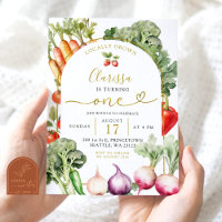 Invitation pour le premier anniversaire de légumes