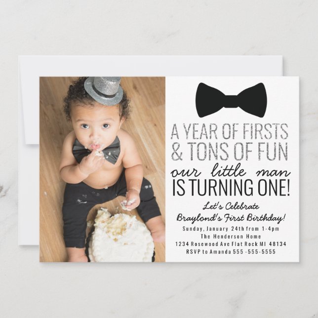 Invitation pour le premier anniversaire de Little  (Devant)