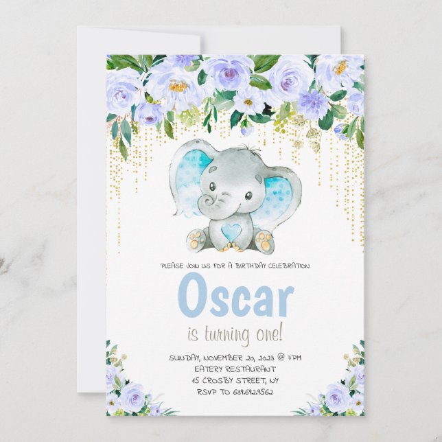 Invitation pour le premier anniversaire de mignonn (Devant)