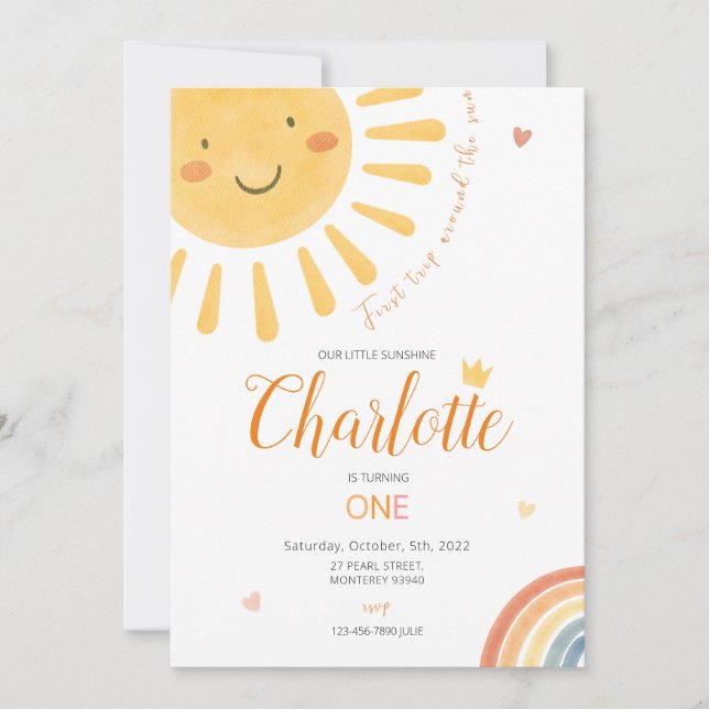 Invitation pour le premier anniversaire de notre p (Devant)