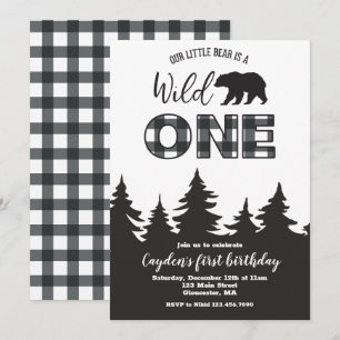 Invitation pour le premier anniversaire de Ourson 