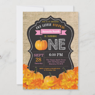 Invitation pour le premier anniversaire de Pumpkin