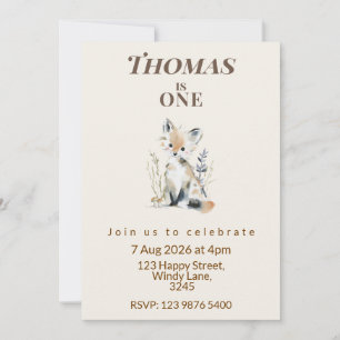 Invitation pour le premier anniversaire de Renard