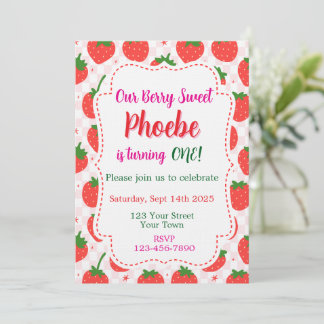 Invitation pour le premier anniversaire de Strawbe