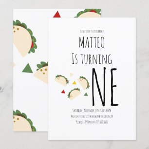 Invitation pour le premier anniversaire de Taco Mo