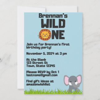 Invitation pour le premier anniversaire de WILD ON