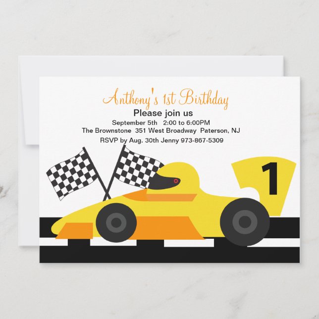 Invitation pour le premier anniversaire des Garçon (Devant)
