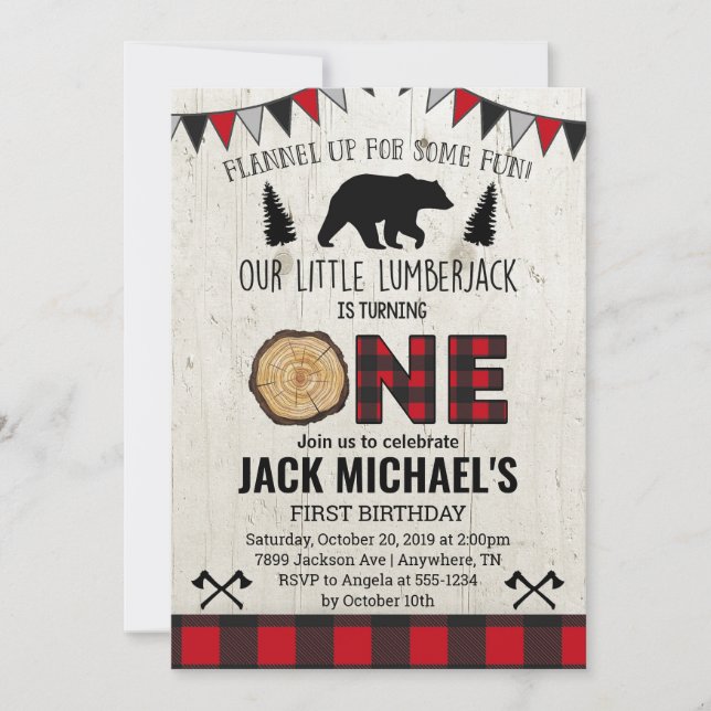 Invitation pour le premier anniversaire des garçon (Devant)