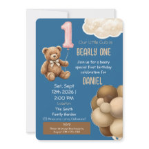 Invitation pour le premier anniversaire d'ourson B