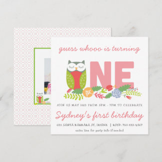 Invitation pour le premier anniversaire du hibou