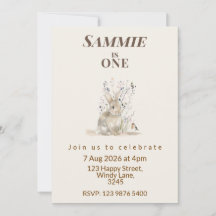 Invitation pour le premier anniversaire du Lapin d