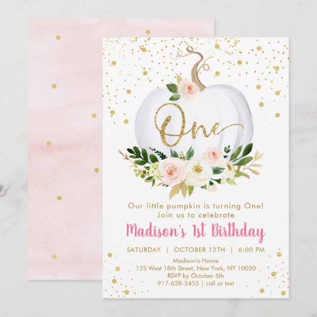 Invitation pour le premier anniversaire du petit C (Devant / Derrière)