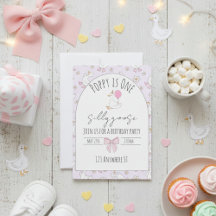 invitation pour le premier anniversaire d'une oie 