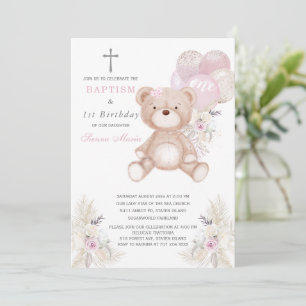 Invitation pour le premier anniversaire et le bapt