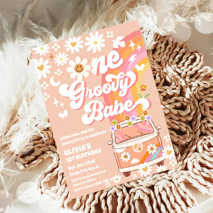 Invitation pour le premier anniversaire Groovy Hip