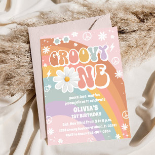 Invitation pour le premier anniversaire Groovy Rai