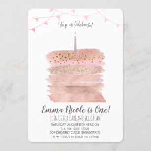 Invitation pour le premier gâteau d'anniversaire