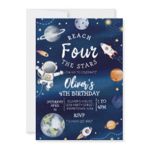 Invitation pour le quatrième anniversaire dans l'e