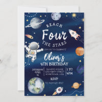 Invitation pour le quatrième anniversaire dans l'e