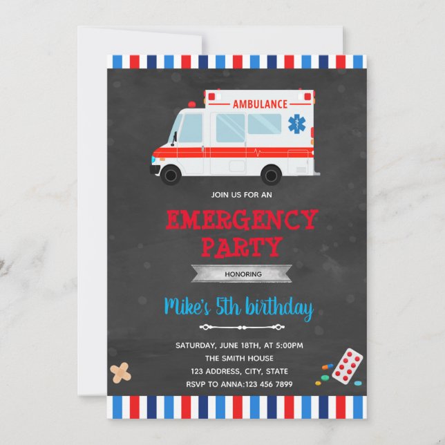 Invitation pour le transport d'urgence en ambulanc (Devant)