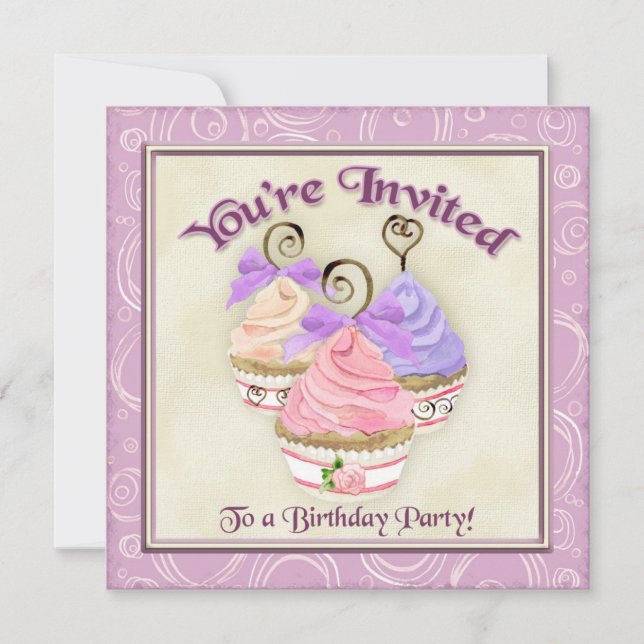 Invitation pour le trio Heart Cupcake (Devant)