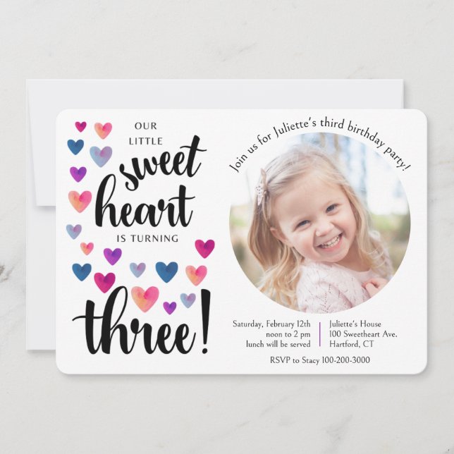 Invitation pour le troisième anniversaire de Littl (Devant)
