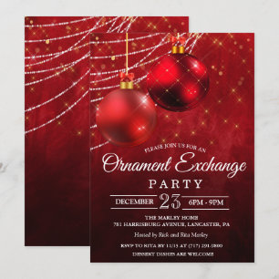 Invitation pour l'échange d'ornements de fêtes
