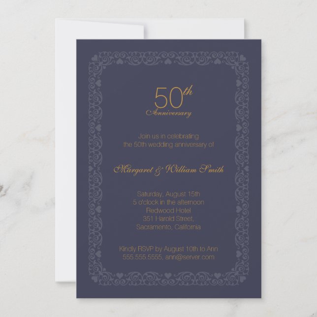 Invitation pour l'élégant mariage classique (Devant)