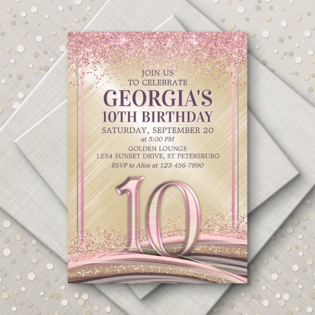 Invitation pour les 10 ans d'une fille (Créateur téléchargé)