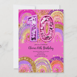 Invitation pour les 10 ans d'une fille