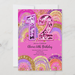 Invitation pour les 12 ans des filles