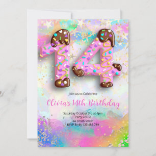 Invitation pour les 14 ans des filles