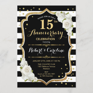 Invitation pour les 15 ans d'anniversaire - Noir B
