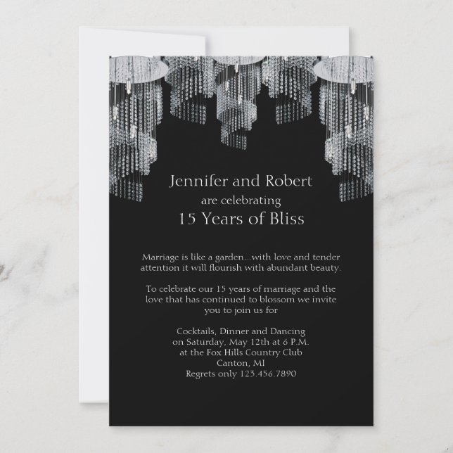 Invitation pour les 15 ans de mariage Crystal Chan (Devant)