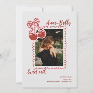 Invitation pour les 16 ans Cherry Sweet Girl