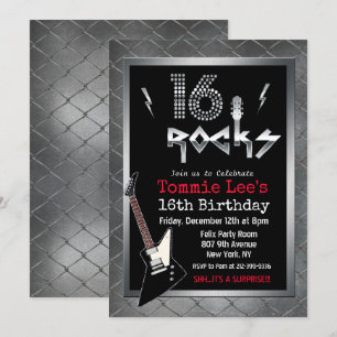 Invitation pour les 16 ans Rockstar Guitar