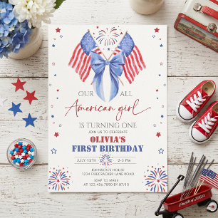 Invitation pour les 1 an de la fille tout américai