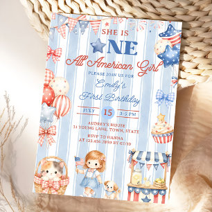 Invitation pour les 1 an de la fille toute américa