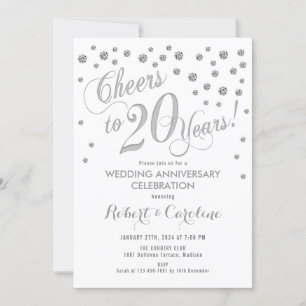 Invitation pour les 20 ans de mariage - Argent Bla