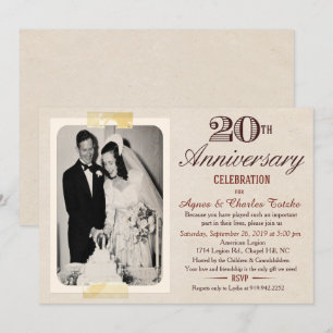 Invitation pour les 20 ans de mariage - Photo pers