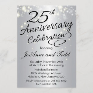 Invitation pour les 25 ans d'anniversaire